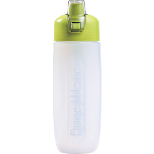 【TRUSCO】クリタック　携帯用浄水ボトル　ピュアウォーター　イエローグリーン